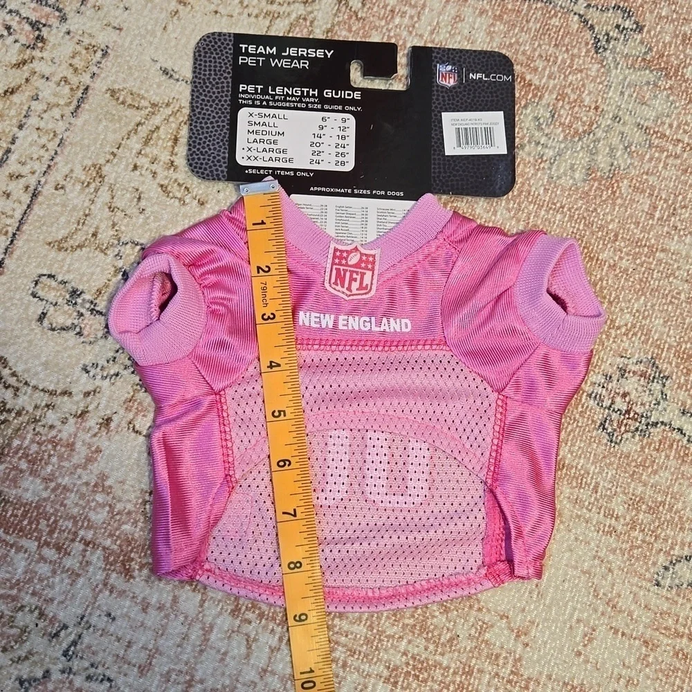 NFL New England Patriots Pink Pet Jersey Size XS
